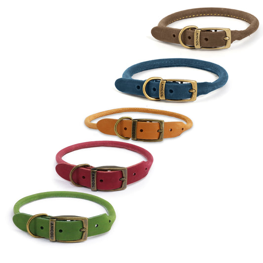 Timberwolf Leather Rolled Collar