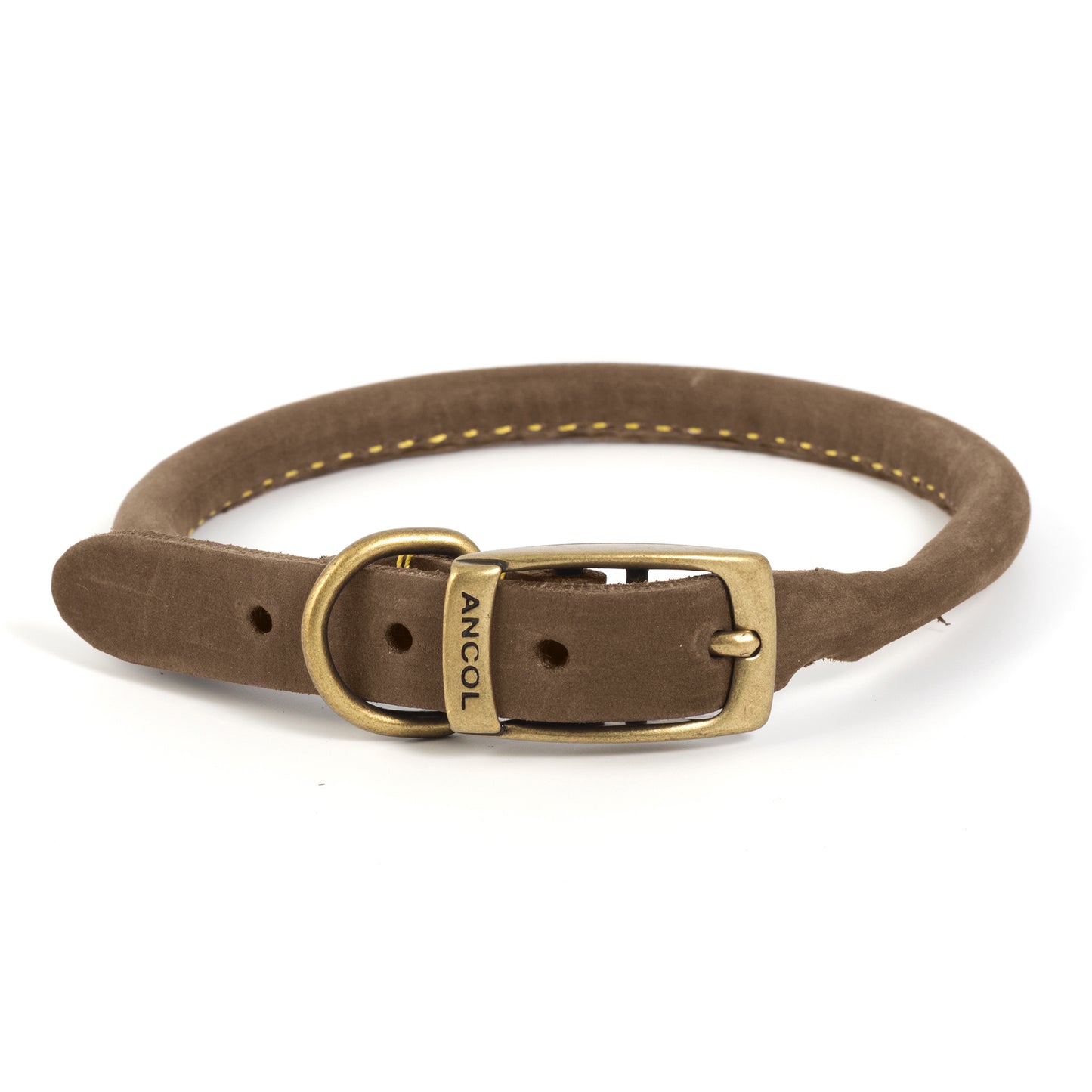 Timberwolf Leather Rolled Collar