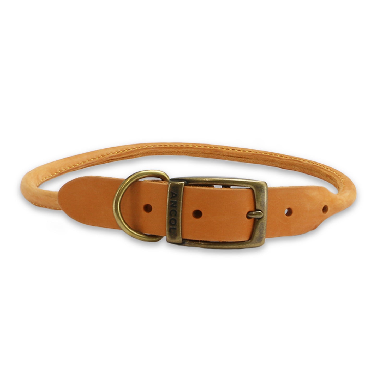 Timberwolf Leather Rolled Collar