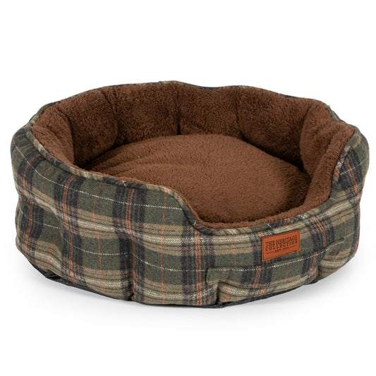 Dog Bed - Heritage Green Check