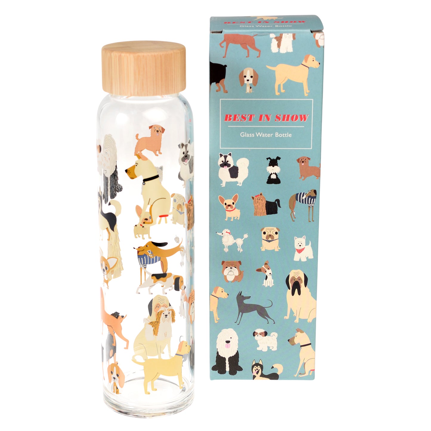 Glass Water Bottle - Dogs