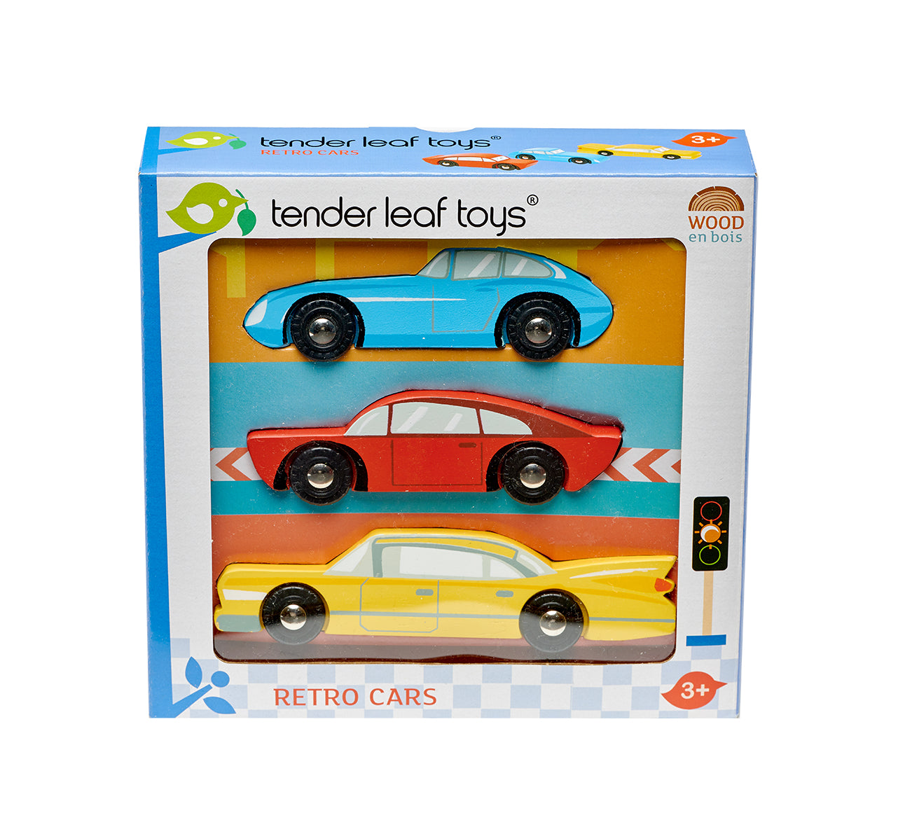 Wooden Play Set - Retro Cars