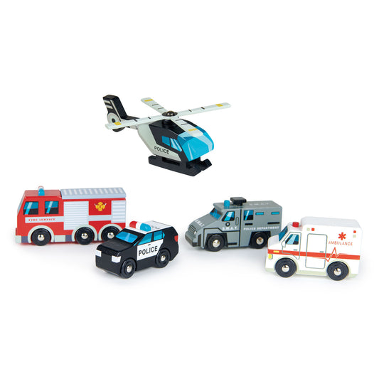 Wooden Play Set - Emergency Vehicles