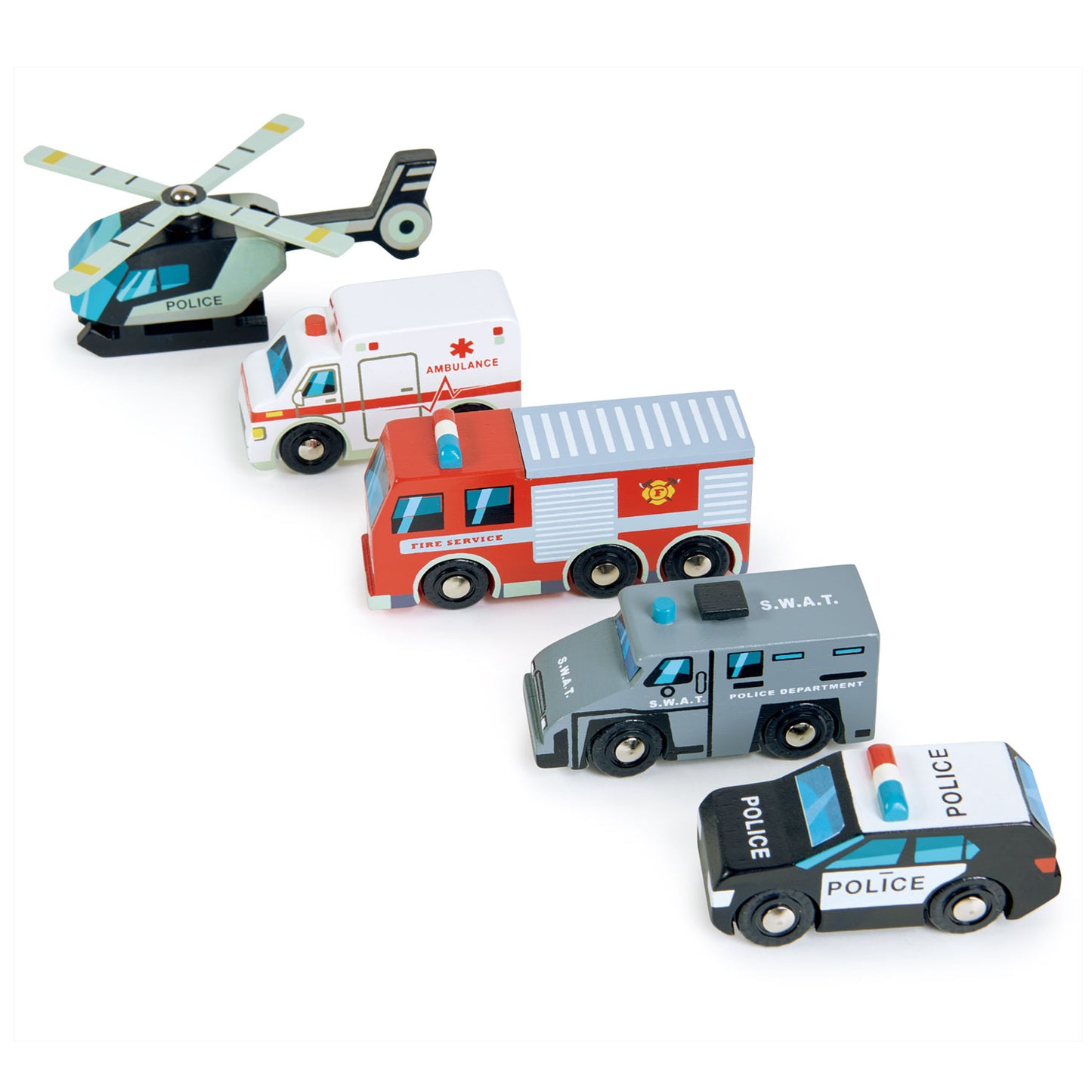 Wooden Play Set - Emergency Vehicles