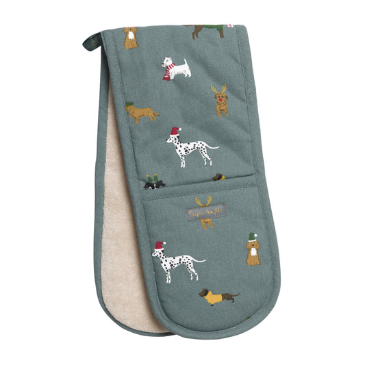 Oven Gloves - Christmas Dogs