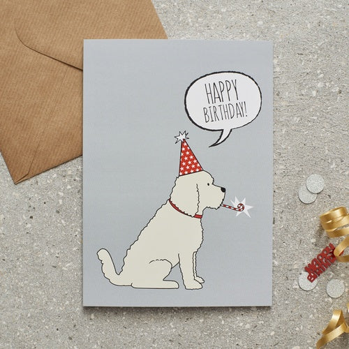 Happy Birthday Card - Cockapoo / Labradoodle (Apricot)