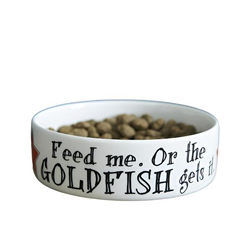 Cat Bowl - Feed Me Or The Goldfish Gets It